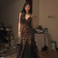 Sexy Spaghetti Strap Waist-Cinched Fitted Bodycon Mermaid Hem Sequin Prom Dress R7118