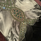 Light gray-green halter neck fitted waist slim-fit satin long ball gown R7037