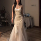 Sexy Spaghetti Strap Waist-Cinched Fitted Bodycon Mermaid Hem Sequin Prom Dress R7118