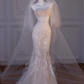 White tube top diamond waist slim hip fishtail dress bridal gown R5841