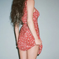 Dress short niche retro saffron V-neck sleeveless backless suspender long dress R2904
