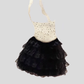 2025 Pure Lace Skirt Set with Polka Dot Swing Neck and Halter Backless Top R1129