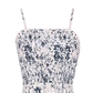 Tea break French suspender dress new blue floral dress slim temperament dress R0176