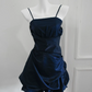 Minimalist Pink/Navy A-line Spaghetti Straps Corset Mini Prom Dress Homecoming Dress RS469