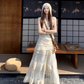 Fairy temperament wear a complete set of lace suspenders knitted vest skirt layered wear R1734