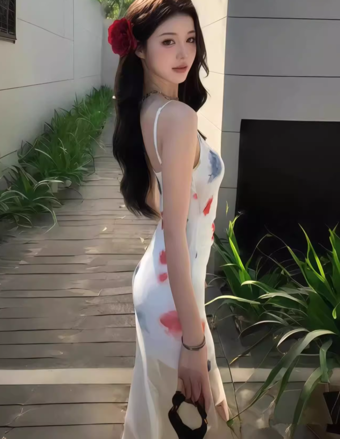 Dopamine waist skirt outfit waist long skirt fishtail skirt beautiful color suspender dress R1616