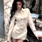 Large size French pure desire niche design dress hot girl shirt hip skirt R1882