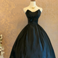 Black Prom Dress with Strapless Design, Fitted Waist, Slim Fit and Puffy Skirt; Bridal Gown R7312