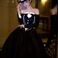 Black off-the-shoulder fitted long ball gown with a flared skirt and elegant silhouette R7079