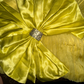 Yellow strapless fitted long ball gown R6959