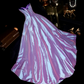 Purple rhinestone strapless fitted long ball gown R6919