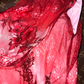 Red floral print halter-neck fitted long ball gown, elegant style R6878