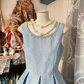 Light blue tank top with a fitted waist and A-line skirt, a prom dress R6320