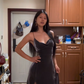Dark gray halter-neck fitted long ball gown with slits for a sexy look R7597