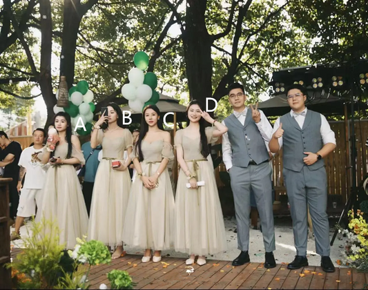 Light apricot slim waist elegant ball gown, bridesmaid dress R5999