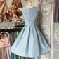 Light blue tank top with a fitted waist and A-line skirt, a prom dress R6320