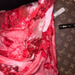 Red floral print halter-neck fitted long ball gown, elegant style R6878