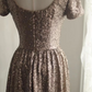 Brown sequined high-waisted sexy long ball gown R6838