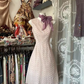 Light Pink Sleeveless Printed Waist-Cinched Slim-Fit Midi-Length Ball Gown R7438