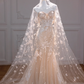 Apricot tube top flower waist slim hip sexy long dress bridal gown R5842