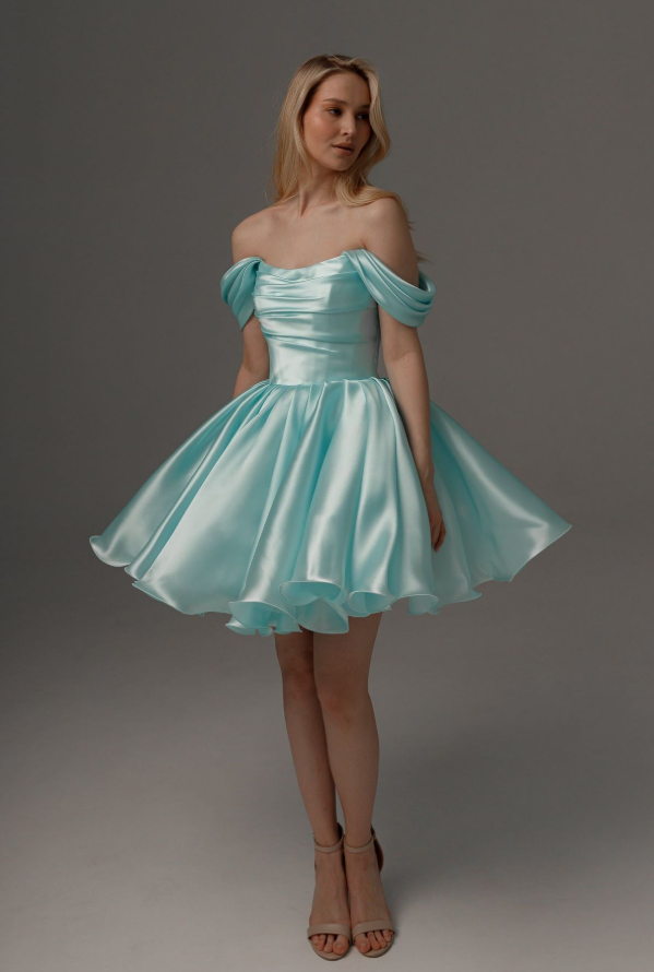 Vibrant Silky Satin Women's Homecoming Dress Mint Green Corset Short Prom Dress Birthday Dress RS2739