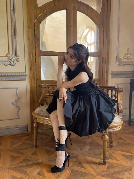 Minimalist Silky Women's Corset Homecoming Dress Black Short Prom Gown Birthday Dress RS3223