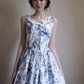 French Retro Floral A-line Jewel Corset Maxi Prom Dress Evening Dress RS475