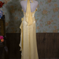 French Chic Bright Yellow Ruffled Mermaid Halter Applique Corset Maxi Prom Dress Evening Dress RS476