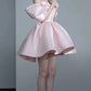 Pink sexy shoulder gentle princess fluffy skirt homecoming dress R2526