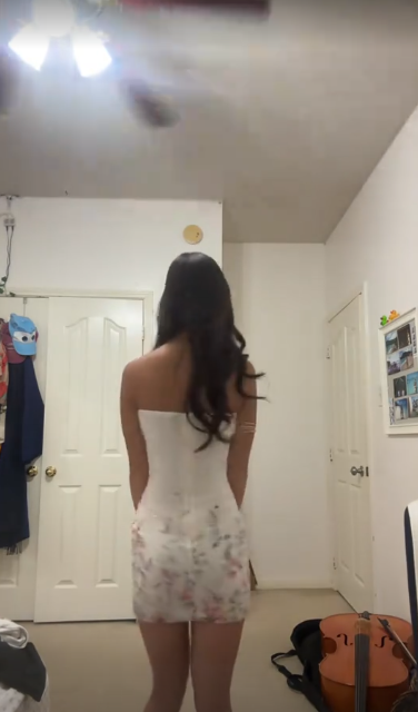 White tube top slim waist hip wrap printed skirt short skirt homecoming dress R5490