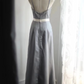 Grey halter-neck, fitted, pleated, elegant long ball gown R6839