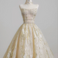 Light apricot strapless fitted waist long ball gown/bridal dress R8225