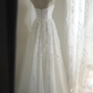 White strapless, fitted waist, floral print long ball gown R6800