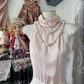 Light pink satin sleeveless waist elegant long ball gown R6161