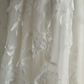 White strapless, fitted waist, floral print long ball gown R6800