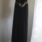 Black halter-neck waist-cinching backless sexy long prom dress R7947