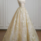 Light apricot strapless fitted waist long ball gown/bridal dress R8225