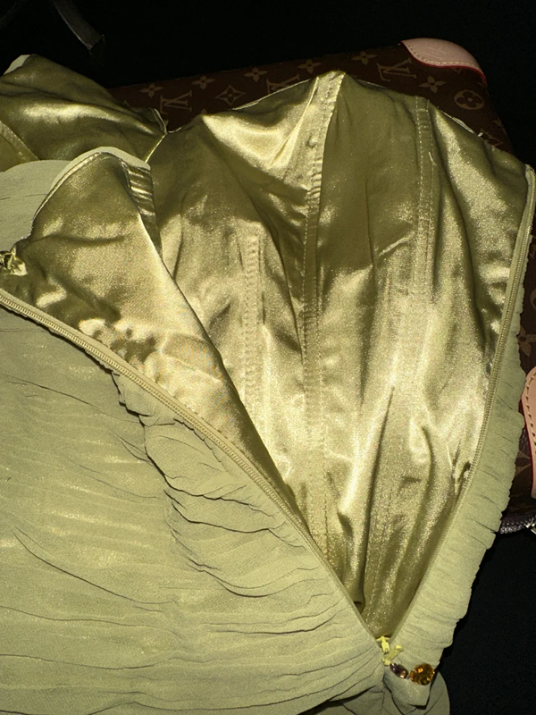 Yellow one-shoulder fitted waist long ball gown with pleats R7039