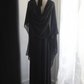 Black halter-neck waist-cinching backless sexy long prom dress R7947