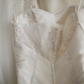 White strapless, fitted A-line tulle long ball gown/bridal dress R6760