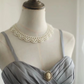 Grey halter-neck, fitted, pleated, elegant long ball gown R6839