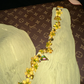 Yellow one-shoulder fitted waist long ball gown with pleats R7039