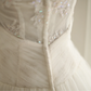 White strapless, fitted A-line tulle long ball gown/bridal dress R6760
