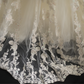 White strapless, fitted A-line tulle long ball gown/bridal dress R6760