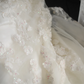 White strapless, fitted A-line tulle long ball gown/bridal dress R6760