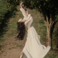 White dress, super fairy temperament chiffon skirt, waist slimming V-neck long sleeve long skirt R1707