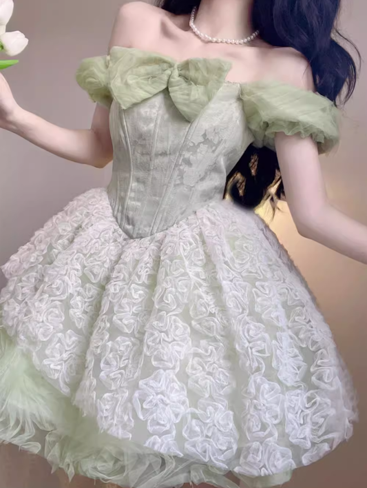 Tea break French first love sweet forest style princess dress small dress R1661