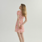 French pink dress summer petite floral dress short skirt fairy skirt R2768