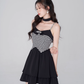 Pure desire little fragrance style suspender dress black sweet princess dress R4113