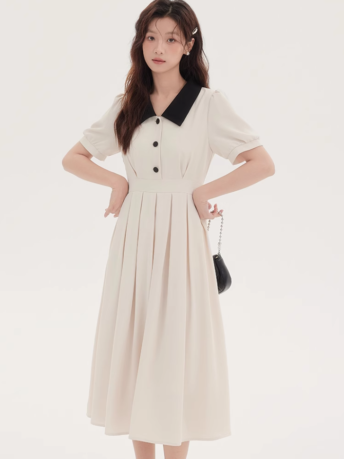 French style shirt dress with waist for summer 2025 new formal occasion dress R2367